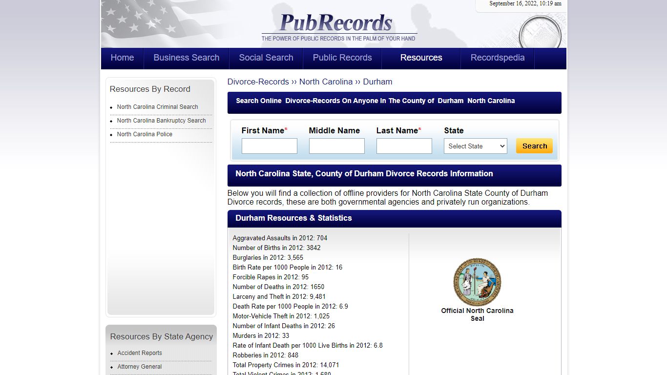 Durham County, North Carolina Divorce Records - Pubrecords.com