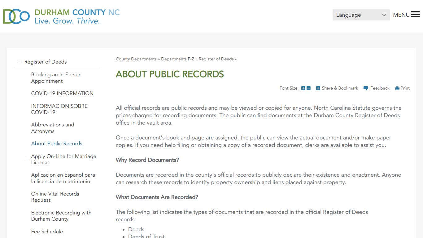 About Public Records | Durham County - DCONC